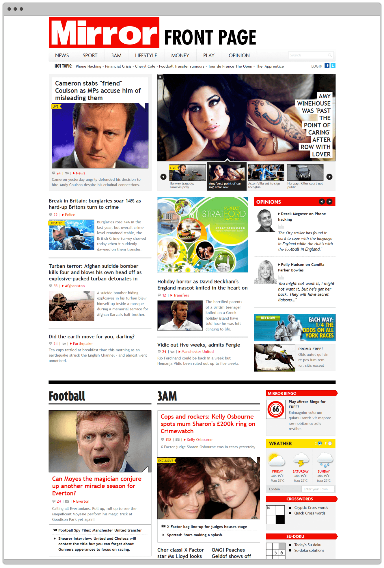 Website Design Mirror Online Homepage