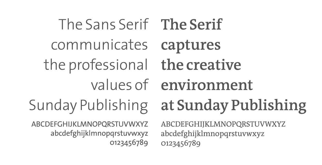 Type Choices For Brand Identity Sunday Publishing Ltd.