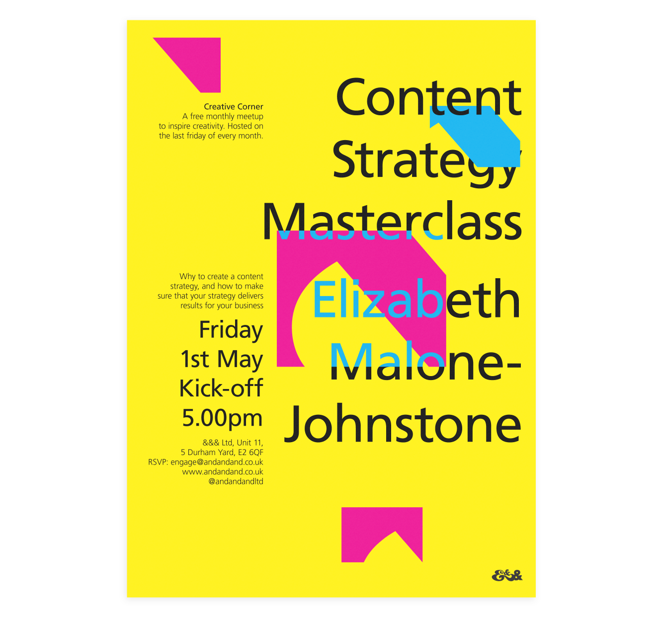 Creative Corner Poster Content Strategy Masterclass